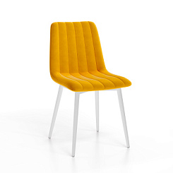Стул Тибо (каркас белый нубук коллекции Lamb горчичный)