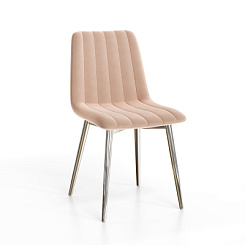 Стул Тибо (каркас хром нубук коллекции Lamb бежевый)